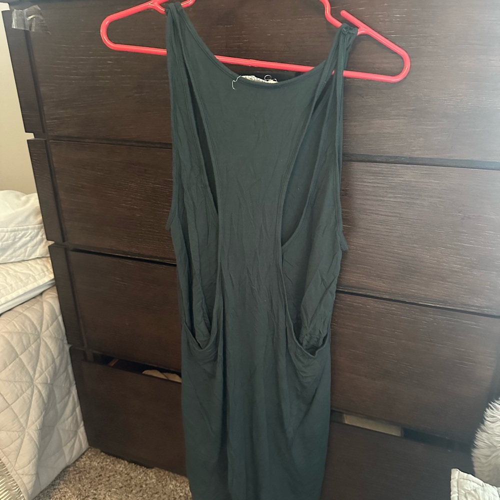 Slouchy Casual Green Sleeveless Dress